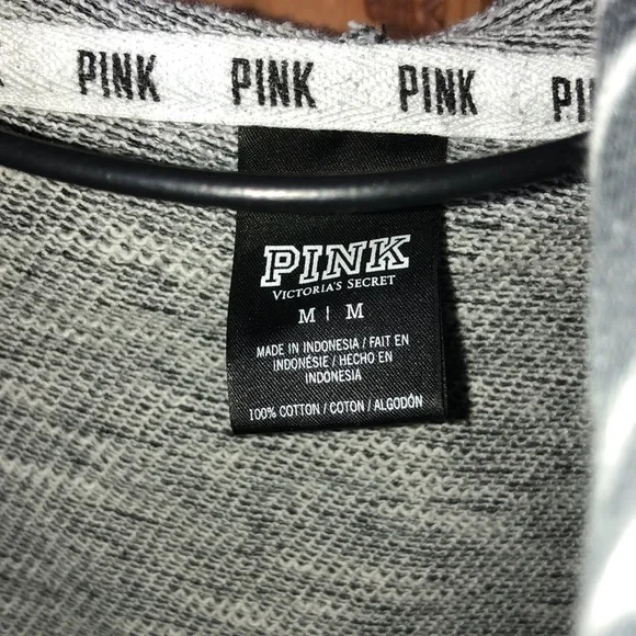 Pink Victoria’s Secret zebra print sweatshirt zip up top size medium original​ - Picture 3 of 4